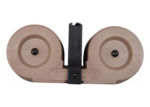 RWB AR-15 - .223/5.56 - 100RD Dual Drum Magazine (Black or Desert Tan) - Black