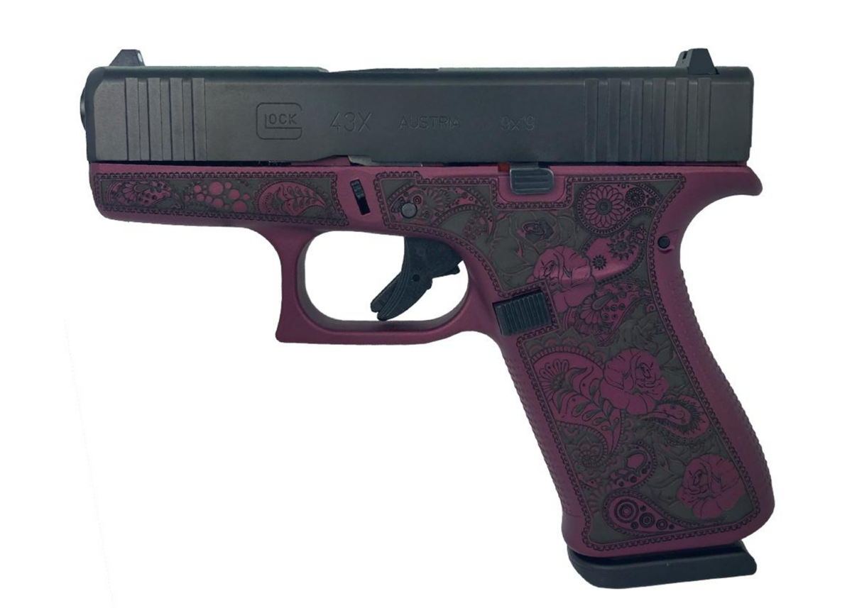 Glock 43X - "Black Cherry & Paisley" - 9MM Pistol - GLPX4350201BCFP