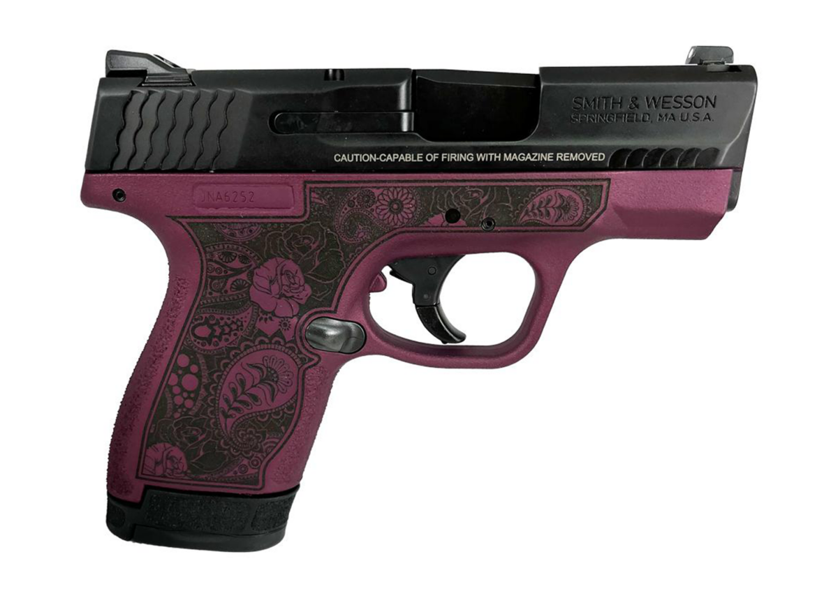 Smith & Wesson M&P Shield 9 2.0 (Thumb Safety) - Black Cherry Paisley - 9mm Pistol - SW11806PBC