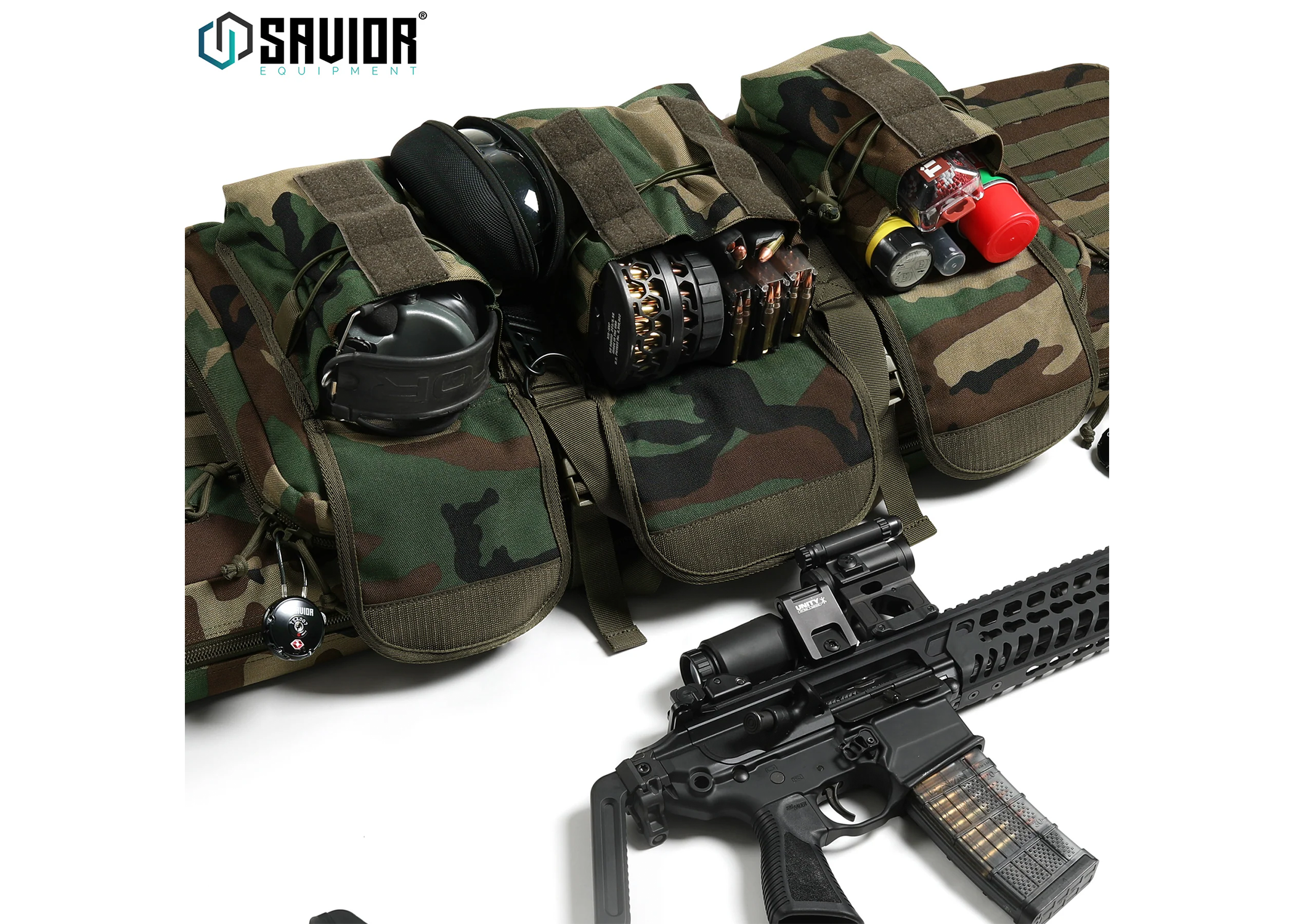 VOODOO TACTICAL 36" Padded Long Rifle Case - Woodland Camo Soft Case With Shoulder Harness