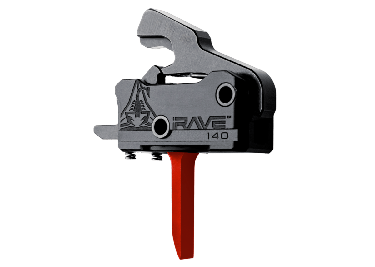 Rise Armament Rave 140 Flat AR Trigger - Black or Red - Black