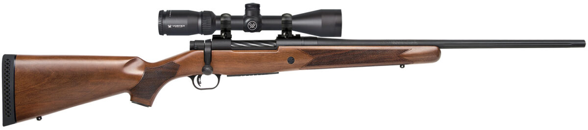 Mossberg 27941 Patriot 270 Win Caliber with 5+1 Capacity, 22" Fluted Barrel, Matte Blued Metal Finish & Walnut Stock Right Hand (Full Size) Includes Vortex Crossfire II 3-9x40mm Scope 1 109582