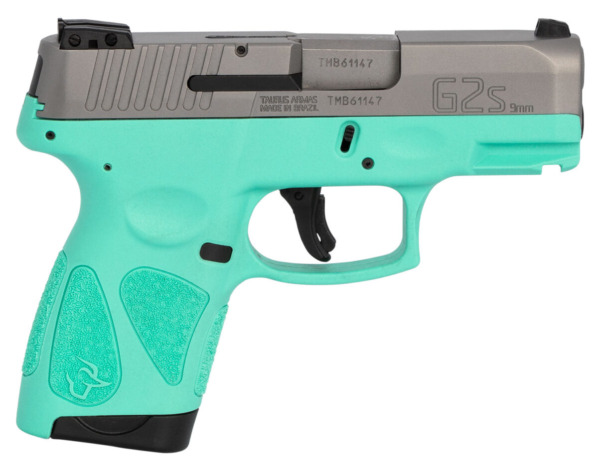 Taurus 1G2S939C G2S Compact Frame 9mm Luger 7+1 3.26" Matte Stainless Steel Barrel, Matte Serrated Stainless Steel Slide, Cyan Polymer Frame w/Picatinny Rail & Polymer Grip, Right Hand 1 112678