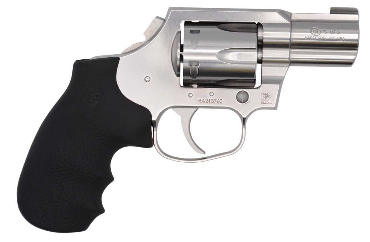 Colt Mfg KCOBRASB2BB King Cobra Carry 357 Mag 6 Shot 2" DAO Brushed Stainless Steel Barrel, Cylinder & Frame, Black Hogue Rubber w/Finger Grooves Grip 1 113545