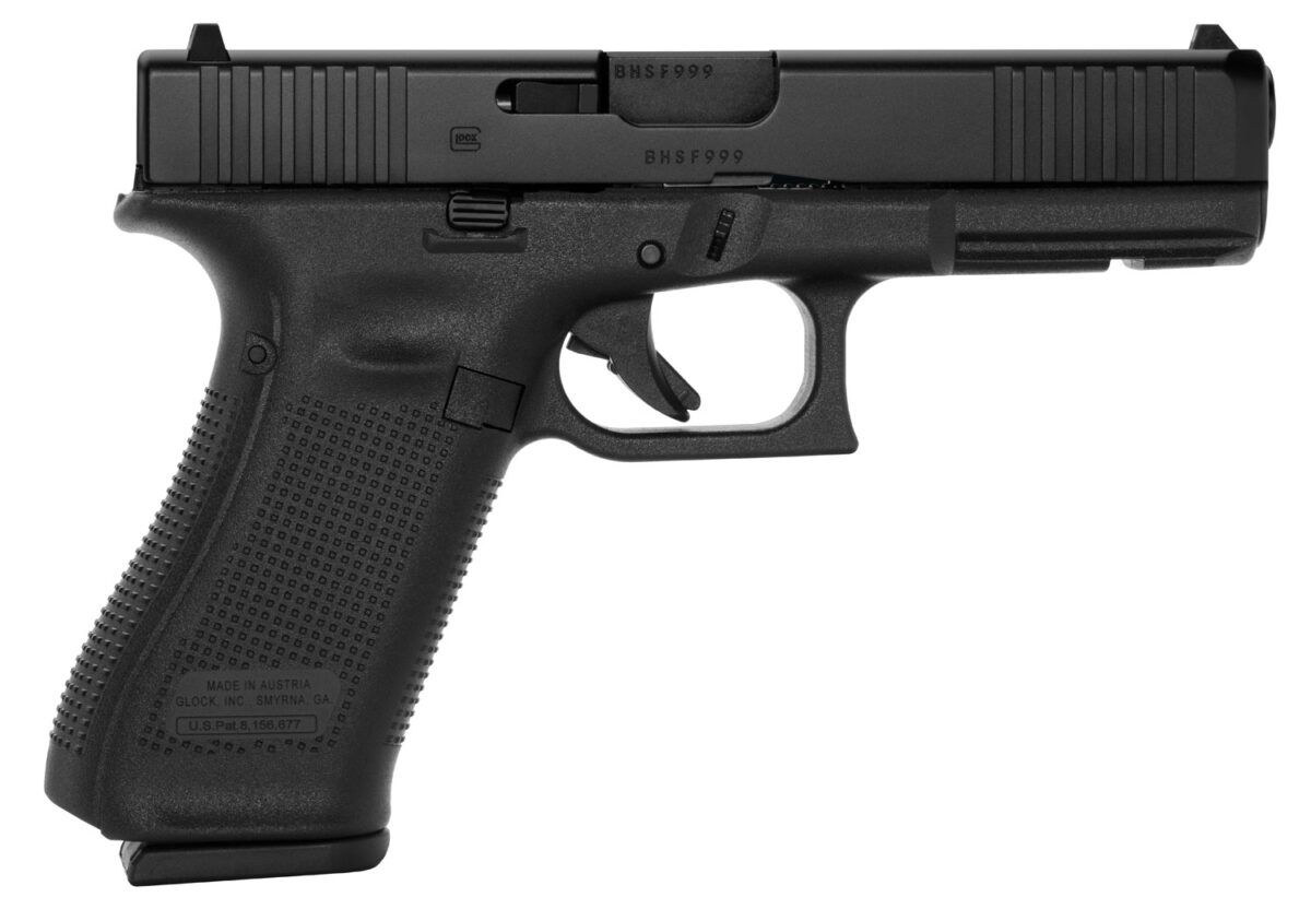 Glock PA175S203 G17 Gen5 Full Size 9mm Luger 17+1 4.49" Black GMB Barrel, Black nDLC Serrated Slide, Black Polymer Frame w/Picatinny Rail, Black Textured w/Interchangeable Backstrap Grip, Ambidextrous 1 113741