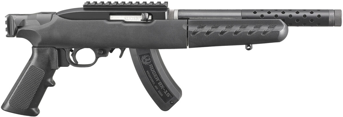 Ruger 4935 22 Charger Lite 22 LR 15+1 10" Matte Black Steel/Ported/Threaded Barrel, Matte Black w/Picatinny Rail Receiver, Black Ergonomic Polymer Grip 1 119478
