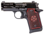 Sig Sauer 9389TXSAMBI P938 Texas Engraved Silver 9mm Luger 3" 7+1 Black Aluminum Frame Black Nitron Stainless Steel with Silver Accents Slide Redwood Grip Night Sights 2 121786