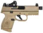 FN 66100797 509 Compact Tactical 9mm Luger 4.32" Threaded Barrel, 12+1/24+1, FDE Polymer Frame w/Mounting Rail, Optic Cut FDE Stainless Steel Slide, Includes Viper Red Dot 2 123433