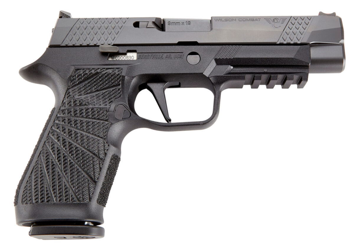 Wilson Combat SIGWCP320F9BATS P320 9mm Luger 17+1 4.70" Black Steel Barrel, Black DLC Serrated Stainless Steel Slide, Black Polymer Frame w/Picatinny Rail, Straight Trigger, Black Polymer Grip 1 125554