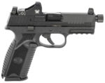 FN 66100844 509 Tactical 9mm Luger 17+1/24+1 4.50" Threaded Barrel, Matte Black Polymer Frame w/Mounting Rail, Optic Cut Matte Black Stainless Steel Slide, No Manual Safety, Includes Viper Red Dot 2 125564