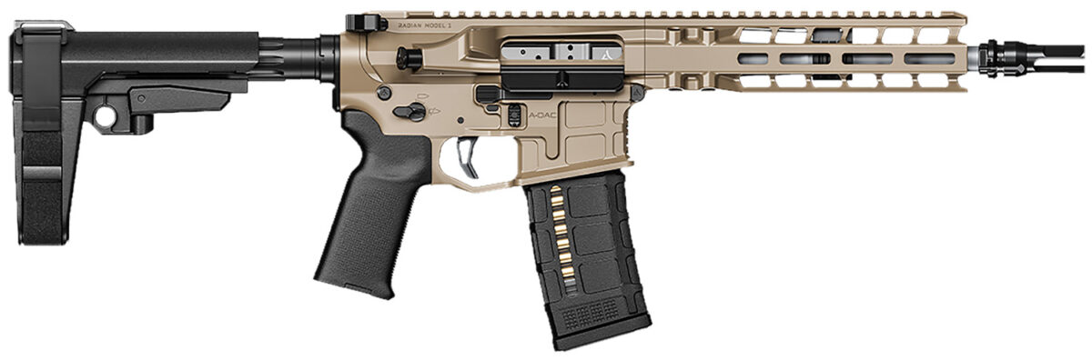 Radian Weapons R0504 Model 1 Pistol 300 Blackout 30+1 9", FDE Billet Rec/M-Lok Handguard, Smooth Buffer Tube (No Brace), Magpul Grip, Ambi Controls, Dead Air QD Flash Hider, Adj. Trigger 1 126444