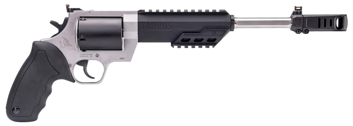 Taurus 2460105RH Raging Hunter 460 S&W Mag 5rd 10.50" Matte Black Oxide Barrel & Cylinder Matte Stainless Steel Frame Black Rubber with Integrated Cushion Insert Grip 1 131306