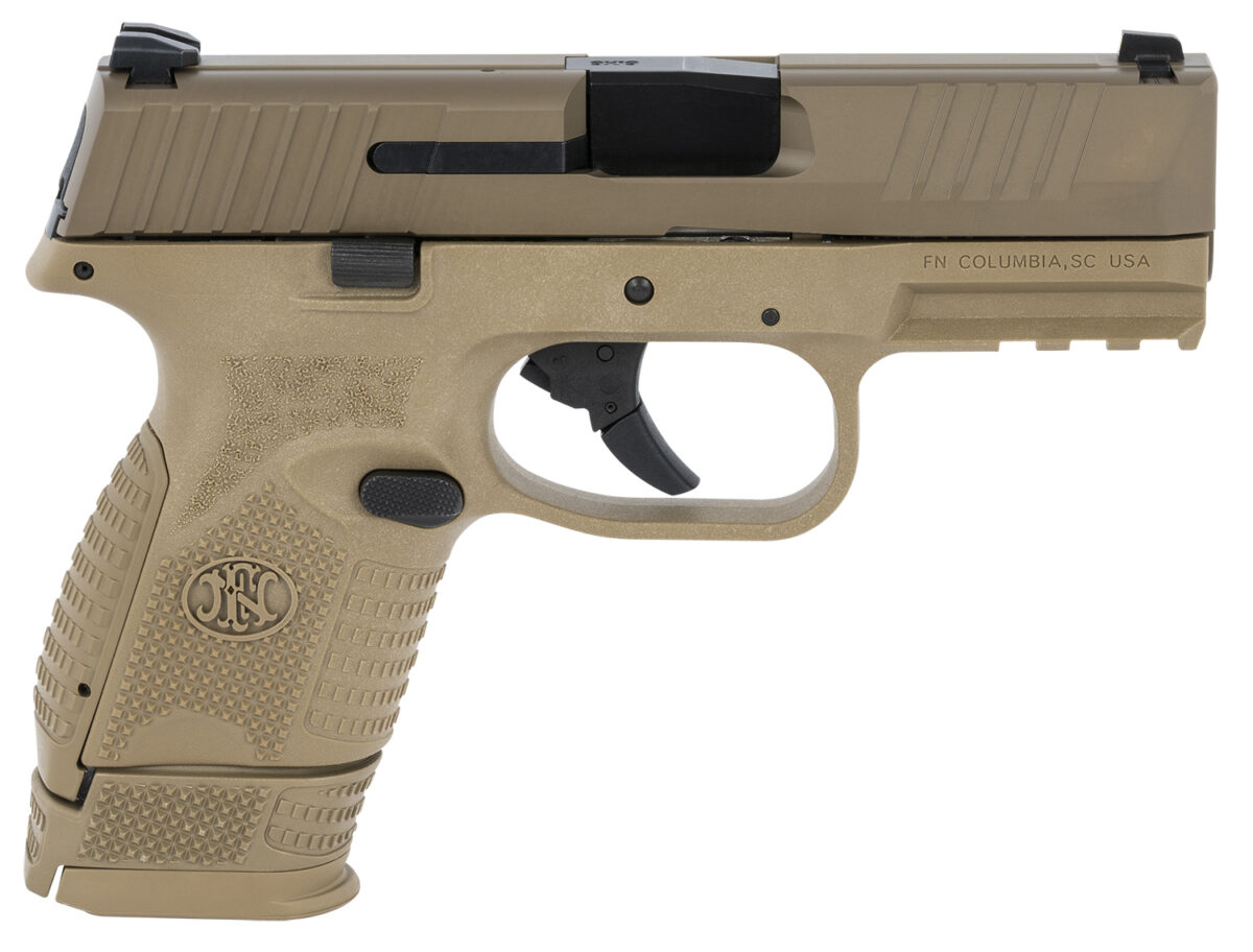 FN 66100818 509 Compact 9mm Luger 3.70" Barrel 12+1 Or 15+1, Flat Dark Earth Polymer Frame With Mounting Rail, Flat Dark Earth Stainless Steel Slide, No Manual Safety 1 133057