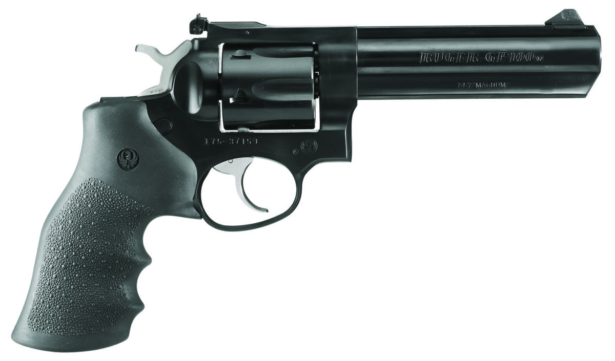 Ruger 1756 GP100 Sports South Exclusive 357 Mag 6 Shot 5" Blued Full Lug Steel Barrel, Blued Cylinder Blued Steel Frame, Black Finger Grooved Rubber Grip, Transfer Bar Safety, Exposed Hammer 1 134434