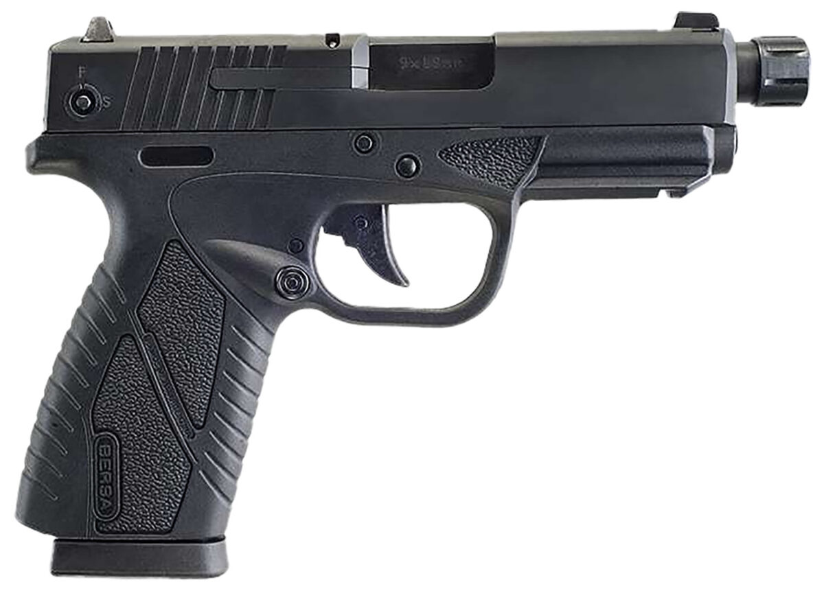 Bersa BP9MCCX BPCC Sub-Compact Frame 9mm Luger 8+1, 3.30" Black Steel Threaded Barrel, Matte Black Serrated Steel Slide & Polymer Frame w/Picatinny Rail 1 139450
