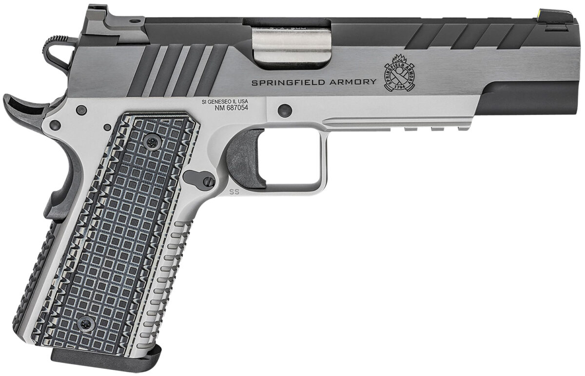 Springfield Armory PX9219L 1911 Emissary 9mm Luger 5" 9+1 Stainless Steel Frame Blued Carbon Steel with Tri-Top Cut Slide Black VZ Thin-Line G10 Grip Fiber Optic Front Sight Includes 2 Mags 1 140880
