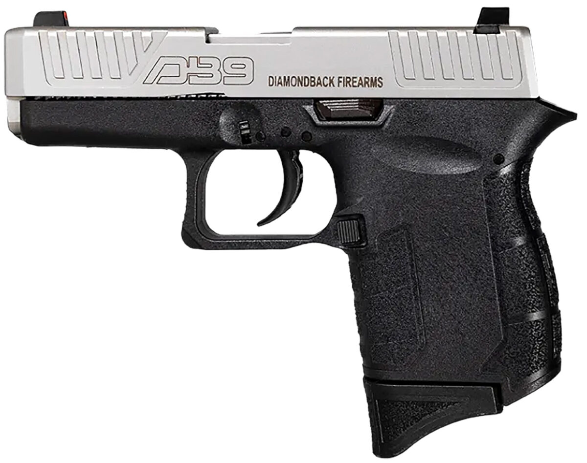 Diamondback DB0200P021 DB9 Gen4 Micro-Compact Frame 9mm Luger 6+1, 3.10" Stainless Steel Barrel, Nickel Boron Serrated Stainless Steel Slide, Black Polymer Frame Black & Grip 1 141002