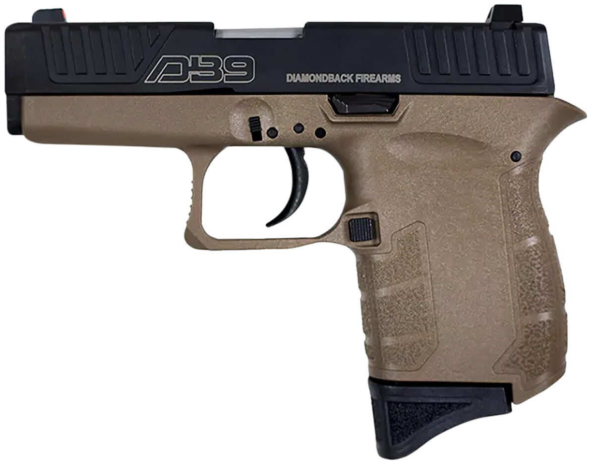 Diamondback DB0200P061 DB9 Gen4 Micro-Compact Frame 9mm Luger 6+1, 3.10" Stainless Steel Barrel, Black Nitride Serrated Stainless Steel Slide, Flat Dark Earth Polymer Frame & Grip 1 141004