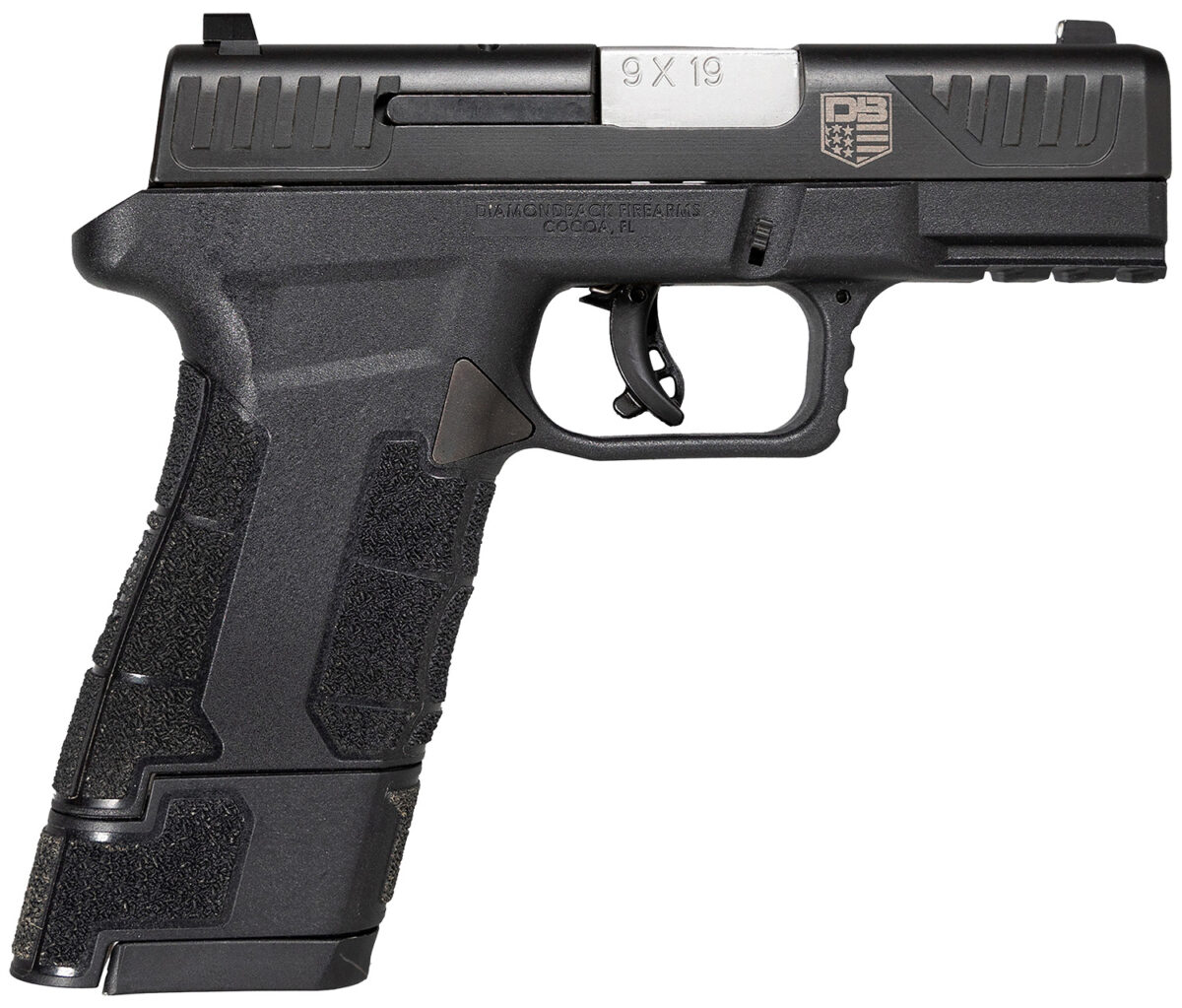 Diamondback DB0300P001 AM2 Sub-Compact Frame 9mm Luger 17+1, 3.50" Stainless Steel Barrel, Black Nitride Serrated Stainless Steel Slide, Black Polymer Frame w/Picatinny Rail & Polymer Grip 1 141008