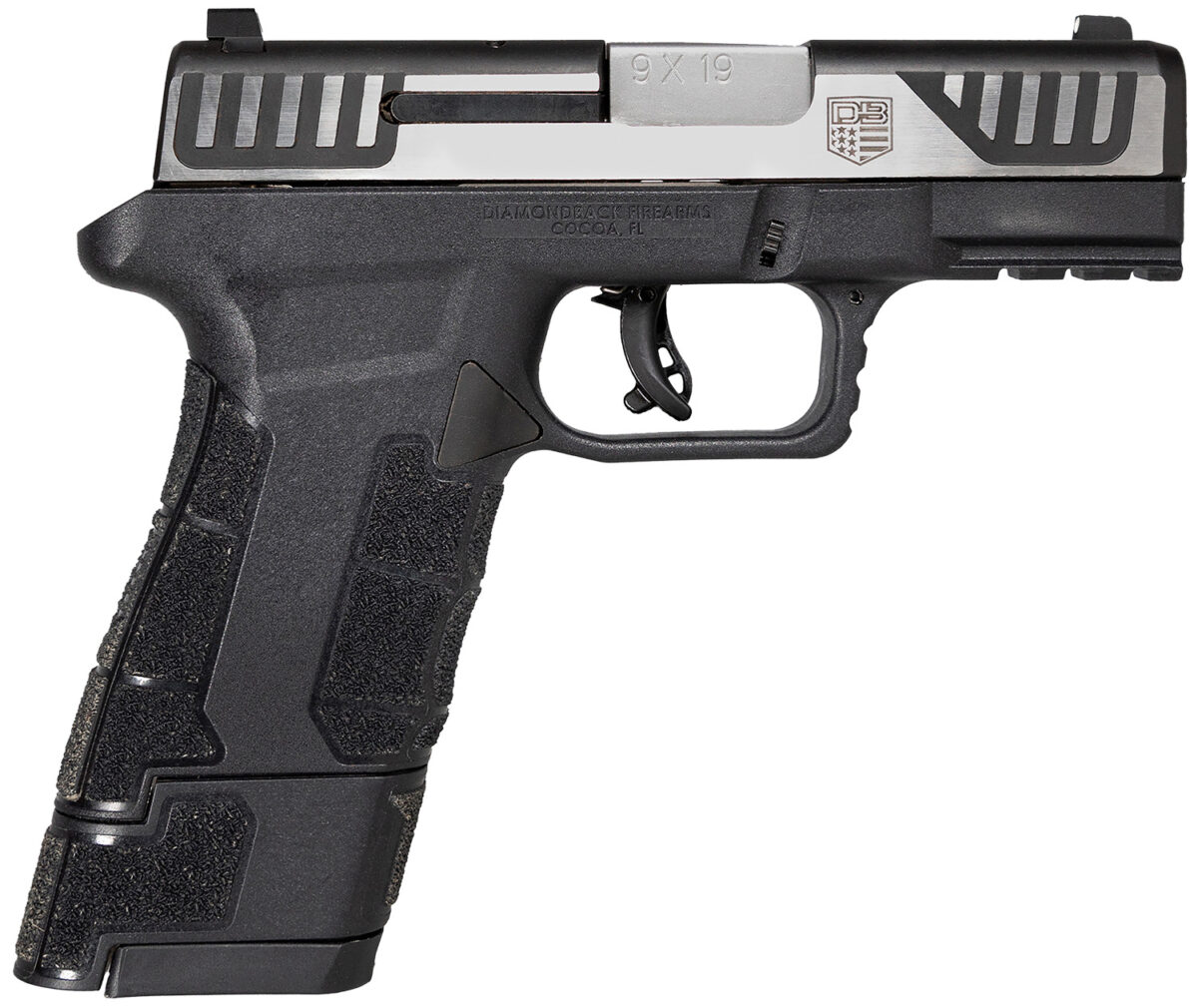 Diamondback DB0300P031 AM2 Sub-Compact Frame 9mm Luger 17+1, 3.50" Stainless Steel Barrel, Serrated Stainless Steel Slide, Black Polymer Frame w/Picatinny Rail & Polymer Grip 1 141010