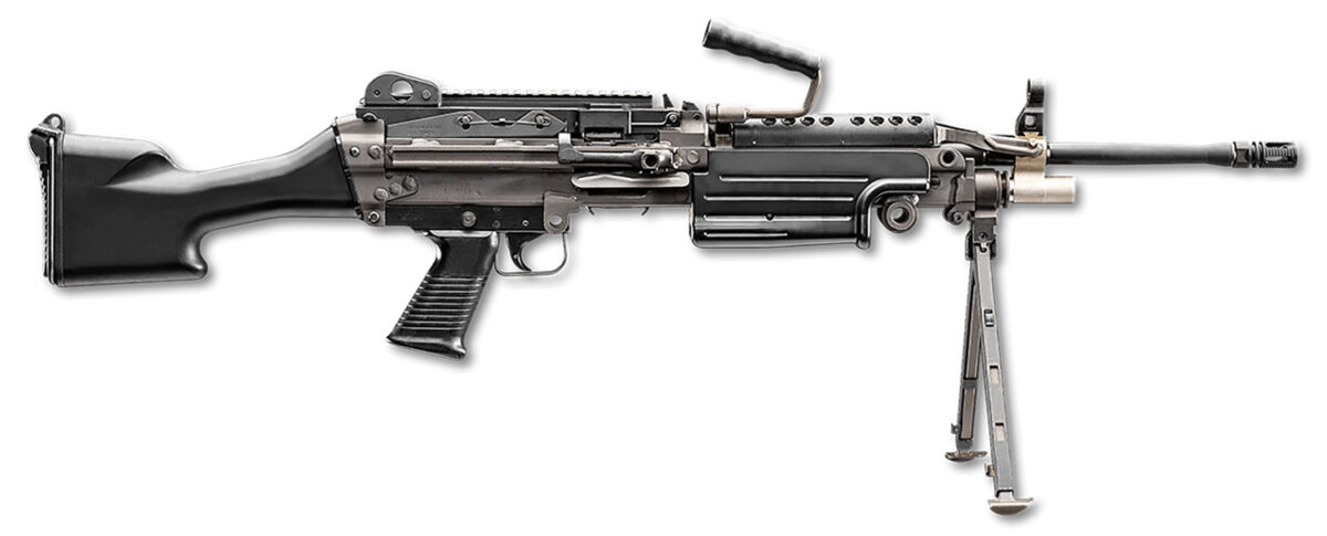 FN 46100169 M249S 5.56x45mm NATO 18.50" Barrel 30+1 Mag Or 200rd Belt Capacity, Black Fixed Hydraulic Buffer Stock, Non-Slip Buttplate, Optics Ready 1 142786