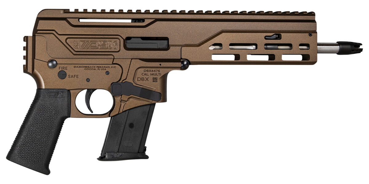 Diamondback DB1614L071 DBX 5.7x28mm 20+1 8" Stainless Threaded Barrel, M-LOK Handguard, Midnight Bronze Cerakote Aluminum Picatinny Rail Receiver, Black Magpul K Grip 1 144810