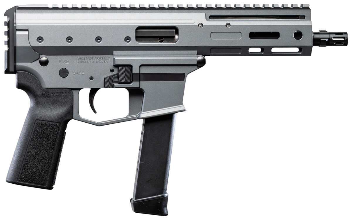 Angstadt Arms AAMDP09PG6 MDP-9 9mm Luger 27+1 5.85" Black Melonite Threaded Barrel, M-LOK Free-Float Handguards, Tactical Gray Cerakote Aluminum Picatinny Rail Receiver, Black Polymer Grips 1 145422