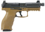 HK 81000776 VP9 Tactical 9mm Luger 17+1 4.70" Black Steel Threaded Barrel, Black Serrated Steel Slide, Flat Dark Earth Polymer Frame w/Picatinny Rail, Ambidextrous 2 145534