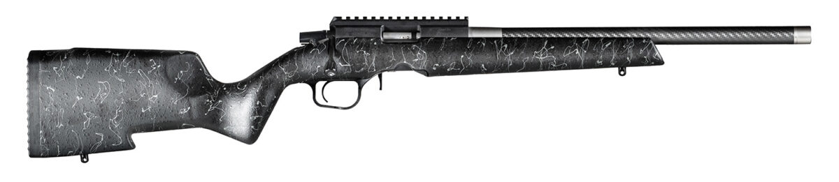 Christensen Arms 8011201400 Ranger Full Size 17 HMR 9+1, 18" Black Carbon Fiber Threaded Barrel, Black Anodized Aluminum Receiver, Black w/Gray Webbing Fixed w/Aluminum Pillars Stock 1 145771