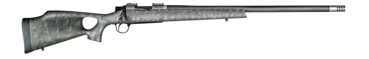 Christensen Arms 8010800107 Summit TI Full Size 6.5 PRC 3+1, 24" Natural Titanium Steel Threaded Barrel, Natural Titanium Aluminum Receiver, Green w/Black/Tan Webbing Fixed Thumbhole Stock 1 146089