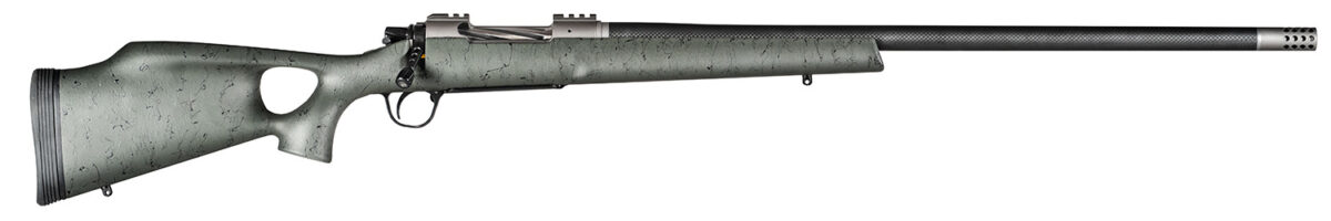 Christensen Arms CA10269315322 Summit TI Full Size 7mm Rem Mag 3+1, 26" Natural Titanium Steel Threaded Barrel, Natural Titanium Aluminum Receiver, Green w/Black Webbing Fixed Thumbhole Stock 1 146121 1