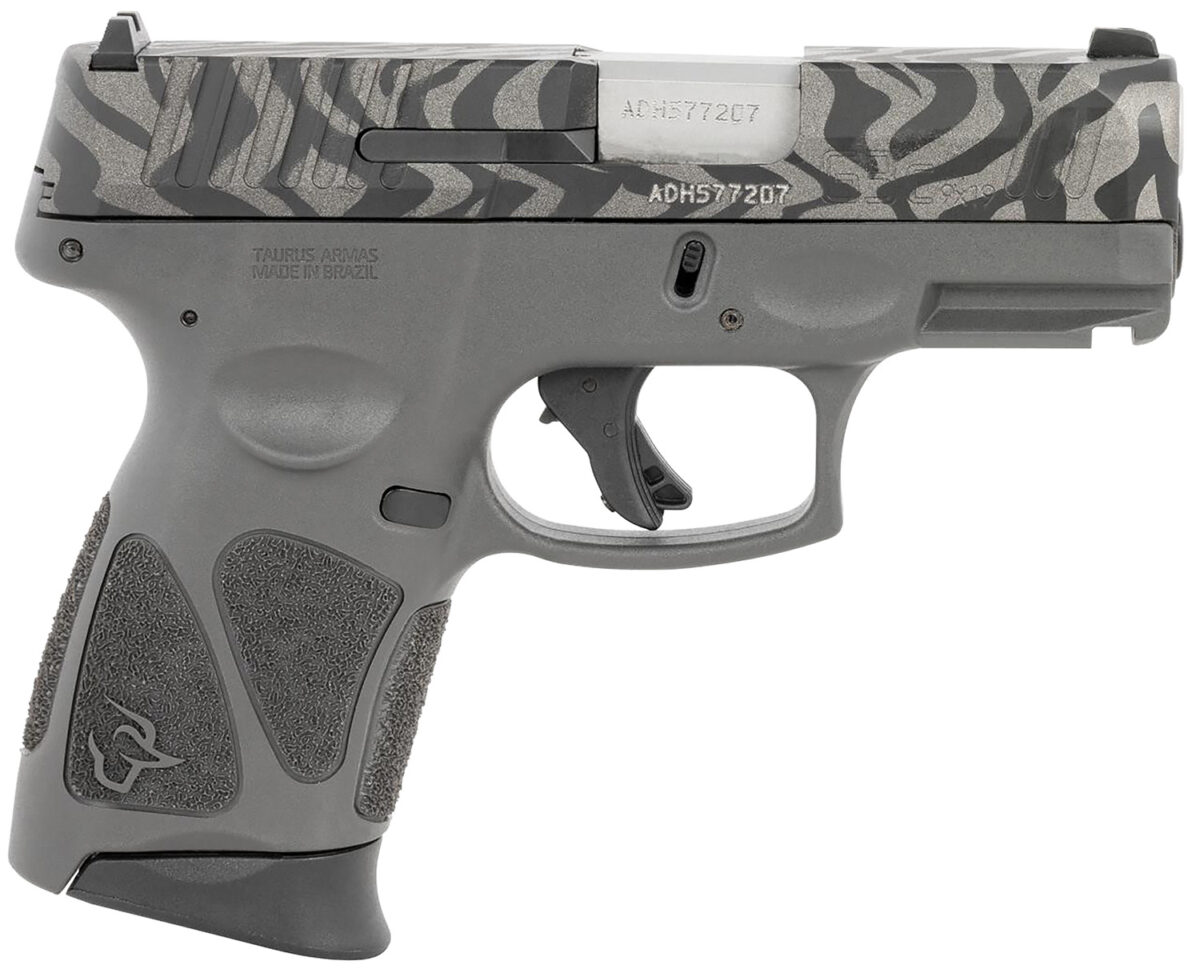 Taurus 1G3C931GZEB G3C Compact Frame 9mm Luger 12+1 3.26" Matte Stainless Steel Barrel, Gray w/Zebra Stripes Serrated Steel Slide, Black Polymer Frame w/Picatinny Rail, Black Polymer Grip, Right Hand 1 146669