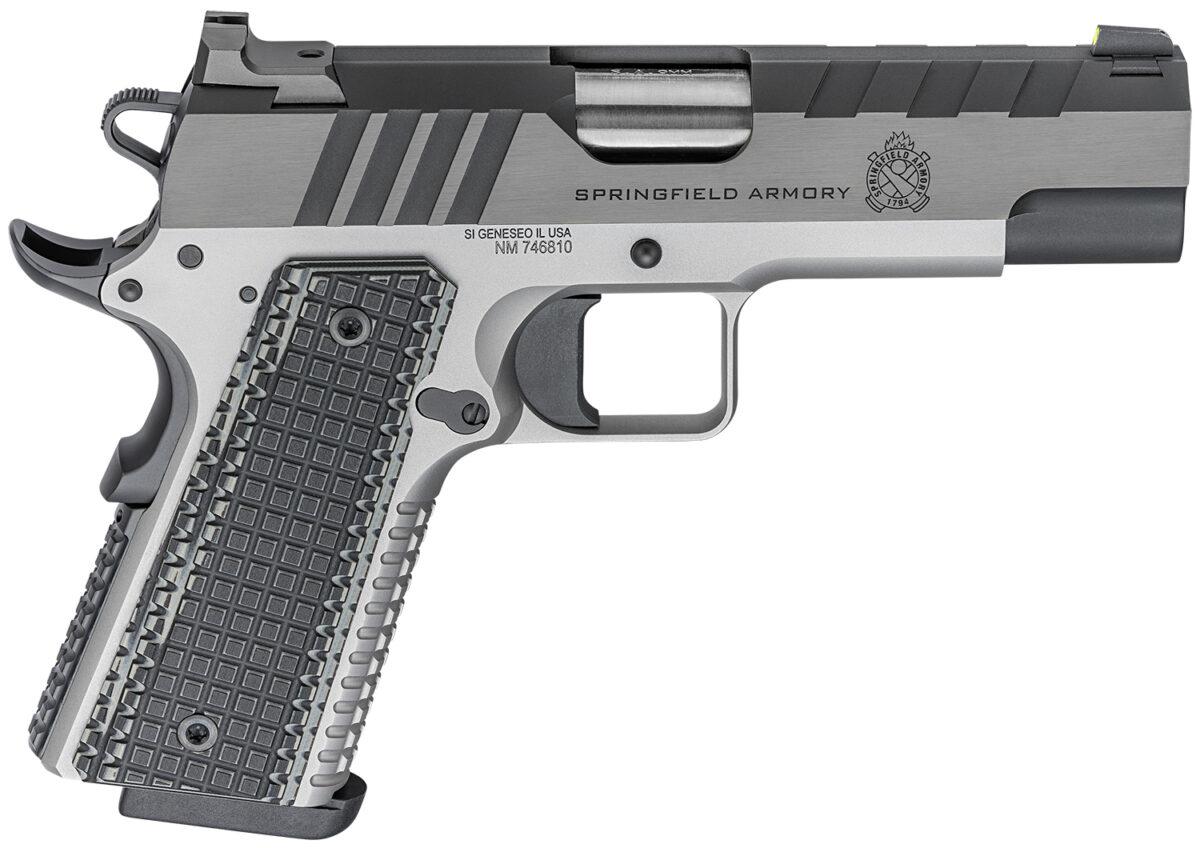 Springfield Armory PX9217L 1911 Emissary 9mm Luger 9+1 4.25" Bull Barrel, Stainless Steel Frame w/ Beavertail, Serrated Blued Carbon Steel Slide, Black VZ Thin-Line G10 Grip 1 147126
