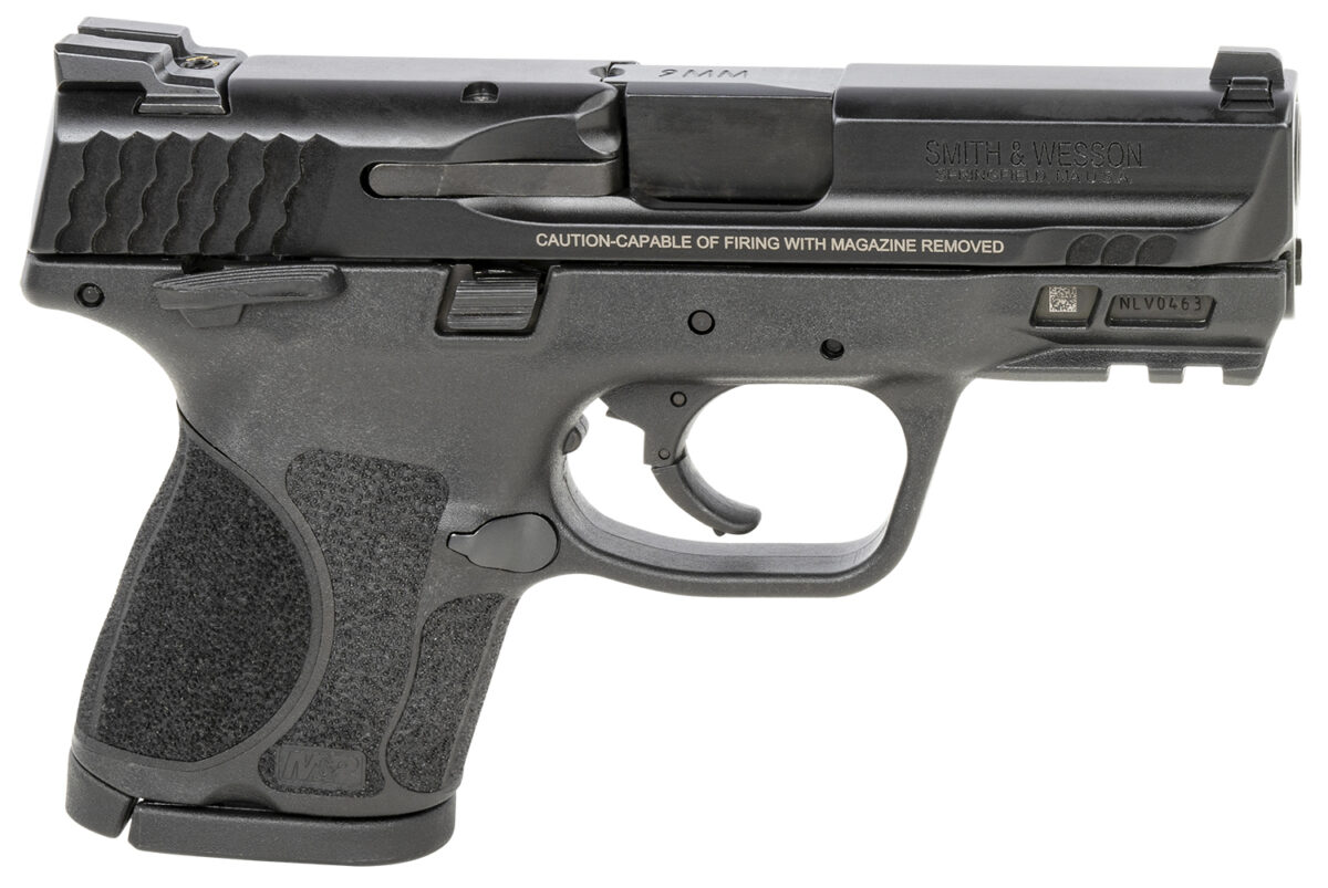 Smith & Wesson 13600 M&P M2.0 w/Range Bag Sub-Compact Frame 9mm Luger 12+1, 3.60" Black Armornite Stainless Steel Barrel & Serrated Slide, Black Polymer Frame w/Picatinny Rail, Thumb Safety 1 147525
