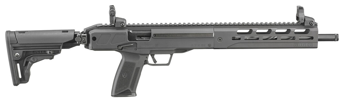 Ruger 19300 LC Carbine 5.7x28mm 16.25" Threaded Barrel 20+1, Black, Folding Stock, OEM Flip-Up Sights 1 148651