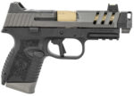 FN 66101350 509 CC Edge 9mm Luger 10+1 (3) 4.20" Threaded Gold Barrel, Black Frame, Graphite Optic & Lightening Cut Slide, Optic Height Fiber Optic Sights, Compensator (No Manual) 2 148697