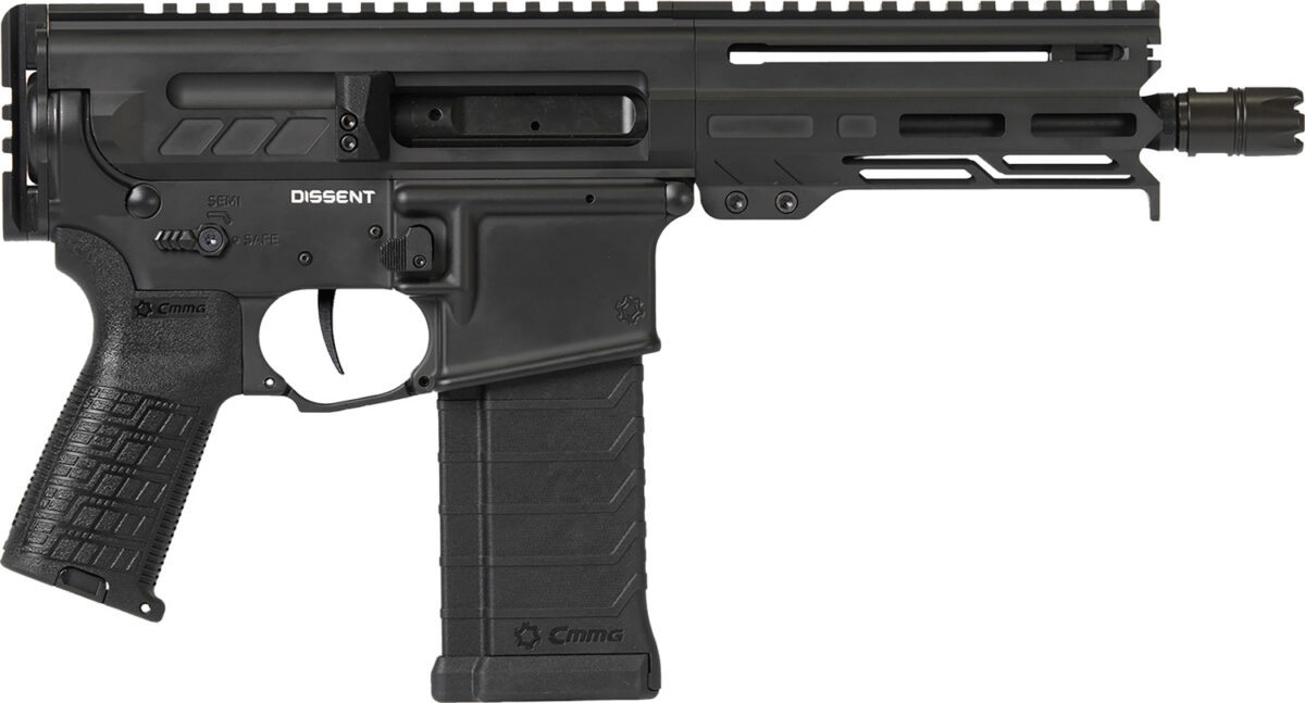 CMMG 54AA847AB Dissent 5.7x28mm 32+1 6.50", Black Cerakote Rec, OEM Grip, Picatinny Buffer Adapter, Zeroed Drop-In Single Stage Trigger 1 148702