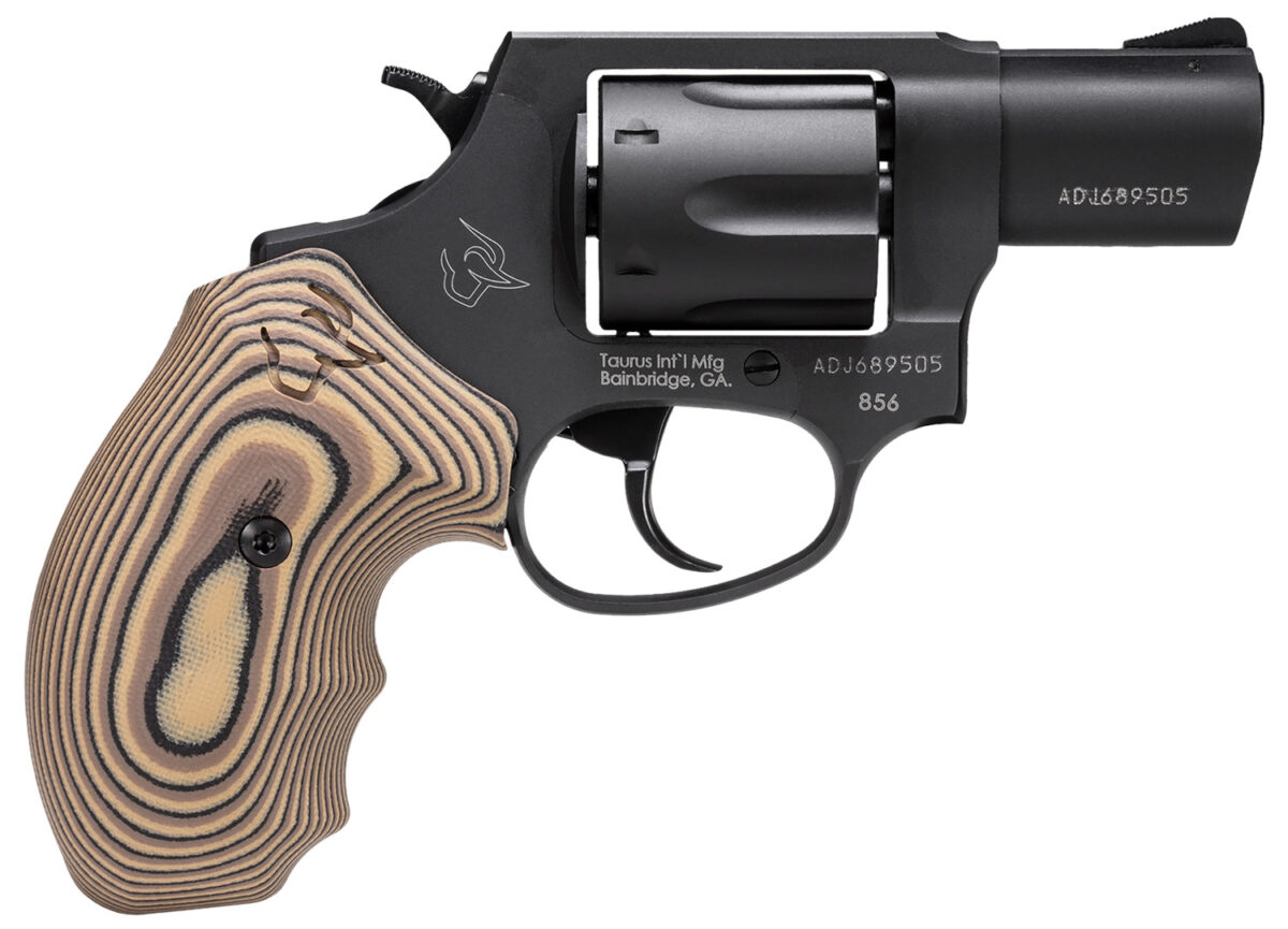 Taurus 285621VZ19 856 38 Special 6rd 2", Matte Black Carbon Steel, Brown VZ Cyclone Grip 1 149975