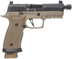 Sig Sauer 320AXGCA9CWCBTTBR2 P320 AXG Combat Limited Edition 9mm Luger 21+1 4.60" Black Nitron, Serrated/Optic Ready Slide, Coyote Hogue G10 Grips & Backstrap Grip 2 150178