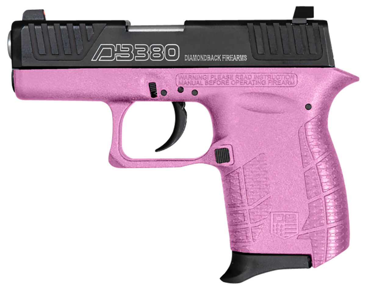 Diamondback DB0100E112 DB380 Gen4 Micro-Compact Frame 380 ACP 6+1, 2.80" Stainless Steel Barrel, Nickel Boron Serrated Stainless Steel Slide, Pink Polymer Frame w/Beavertail & Grip 1 150377