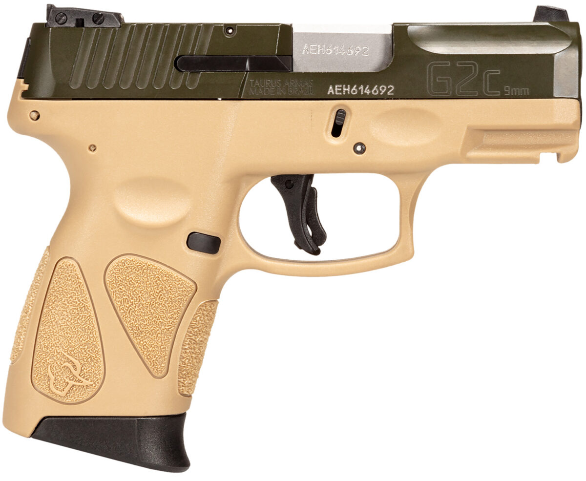 Taurus 1G2C93B12T G2C Compact 9mm Luger 12+1 3.26" Moss Green Cerakote Serrated Slide, Coyote Tan w/Black Controls Polymer Frame w/Picatinny Rail 1 150904