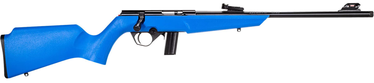 Rossi RB22 Compact 22 LR 10+1, 16" Matte Black Button Rifled Free Floating Steel Barrel, Matte Black Stainless Steel Receiver, Blue Monte Carlo Stock, Right Hand 1 151217