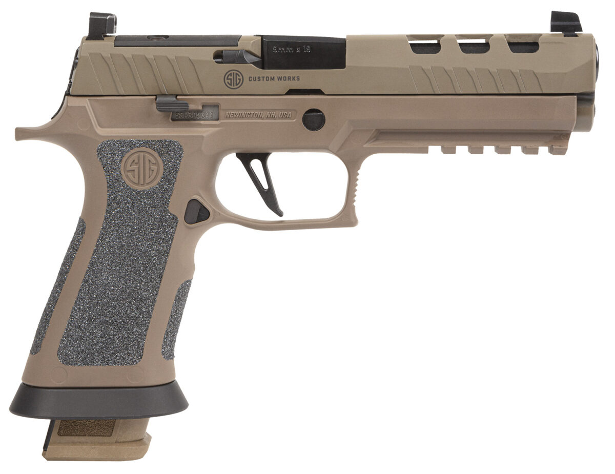 Sig Sauer 320X59DH3 P320 XFive DH3 9mm Luger 21+1 5" Black Bull Barrel, Coyote Cerakote DH3 Custom Works Optic Ready Slide, Coyote Cerakote DH3 SS Frame w/Picatinny Rail & Beavertail, Coyote TXG Grips 1 151811