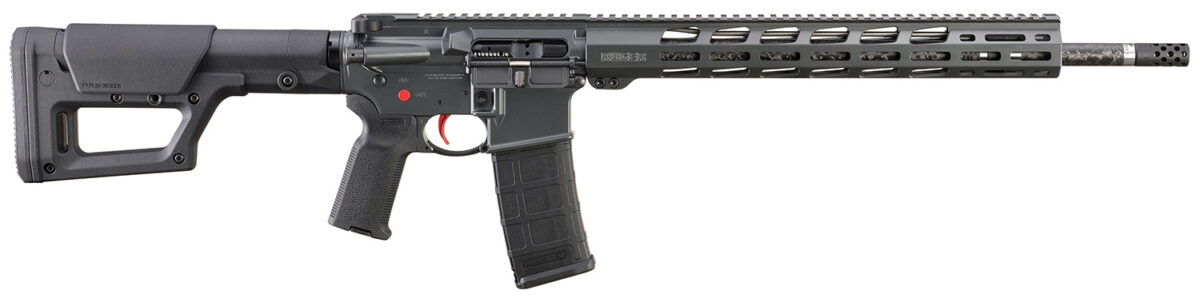 Ruger 8548 AR-556 MPR 223 Wylde 30+1 18" Proof Research Carbon Fiber Barrel, Gray w/Red Accent Cerakote Finish, 15" Free-Float Handguard, Magpul PRS Stock, Magpul K2 Grip 1 152150