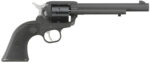 Ruger 2042 Wrangler 22 LR 6 Shot 6.50" Black Cerakote Steel Barrel, Black Cerakote Aluminum Frame, Black Cerakote Cylinder, Black Checkered Polymer Grip, Transfer Bar Safety, Exposed Hammer 2 152156