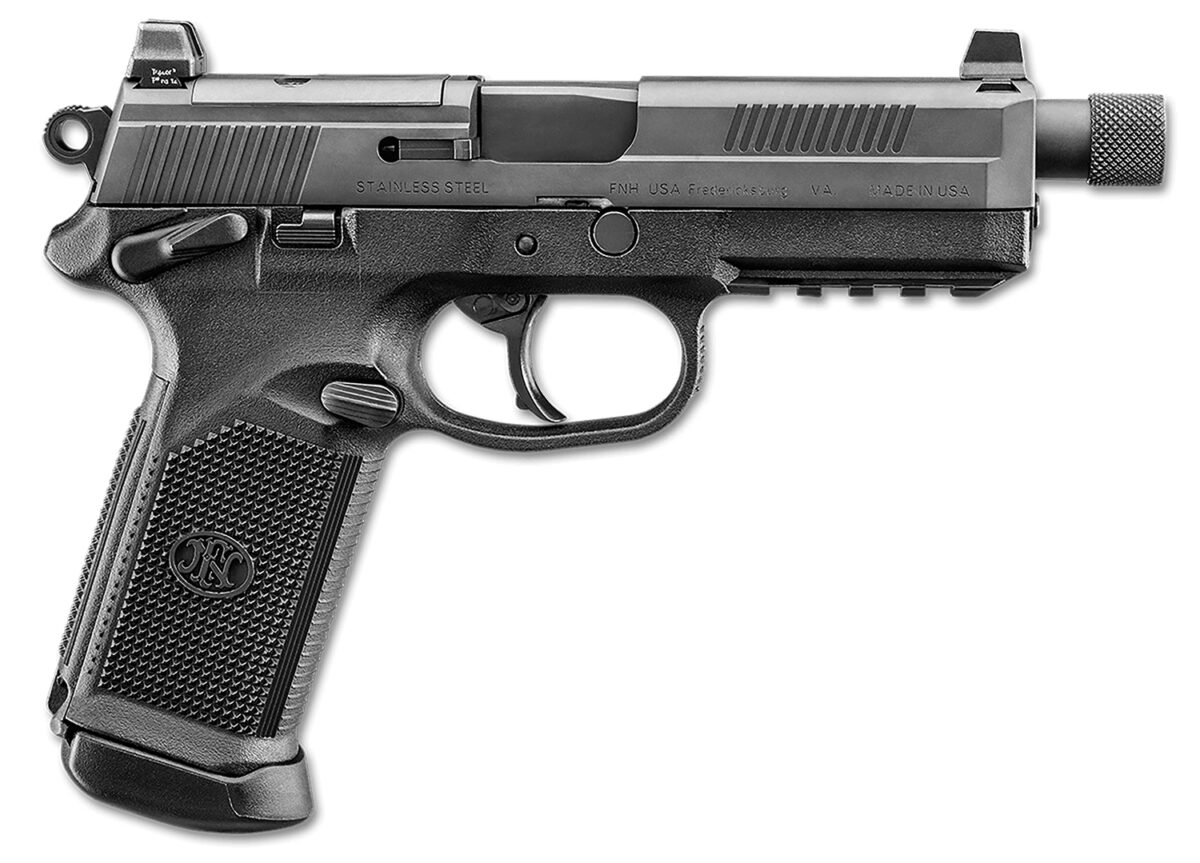 FN 66101633 FNX Tactical Bundle 45 ACP 10+1 5.30" Black Steel Threaded Barrel, Black Serrated Stainless Steel Slide, Black Polymer Frame w/Picatinny Rail, Ambidextrous, 5 Magazines 1 153552
