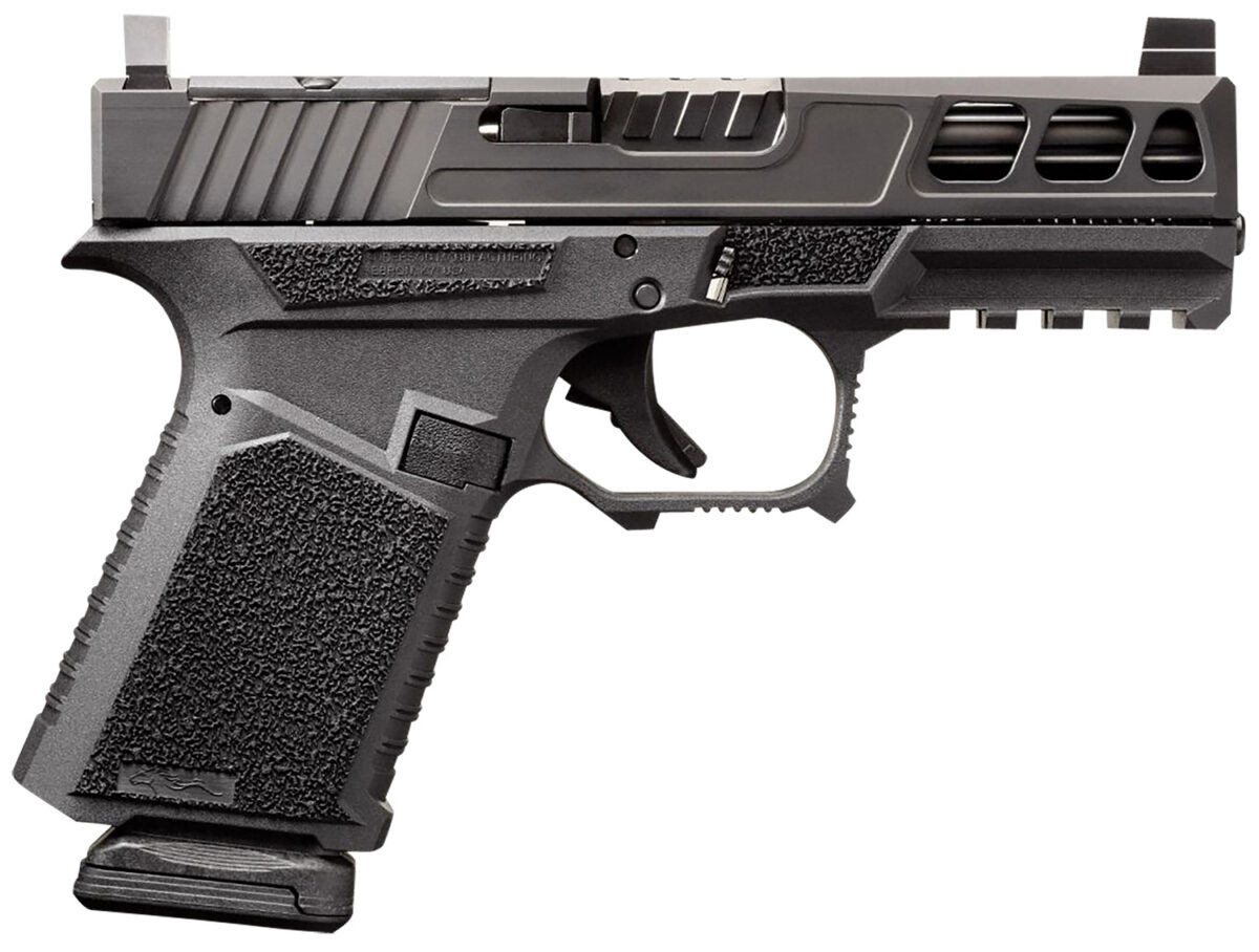 Anderson B2-N891-A000 Kiger 9C Pro Compact Frame 9mm Luger 15+1 3.91" Black DLC Fluted Barrel & Lightening Cut/Optic Cut/Serrated Stainless Steel Slide, Black Polymer Frame w/Picatinny Rail 1 153913
