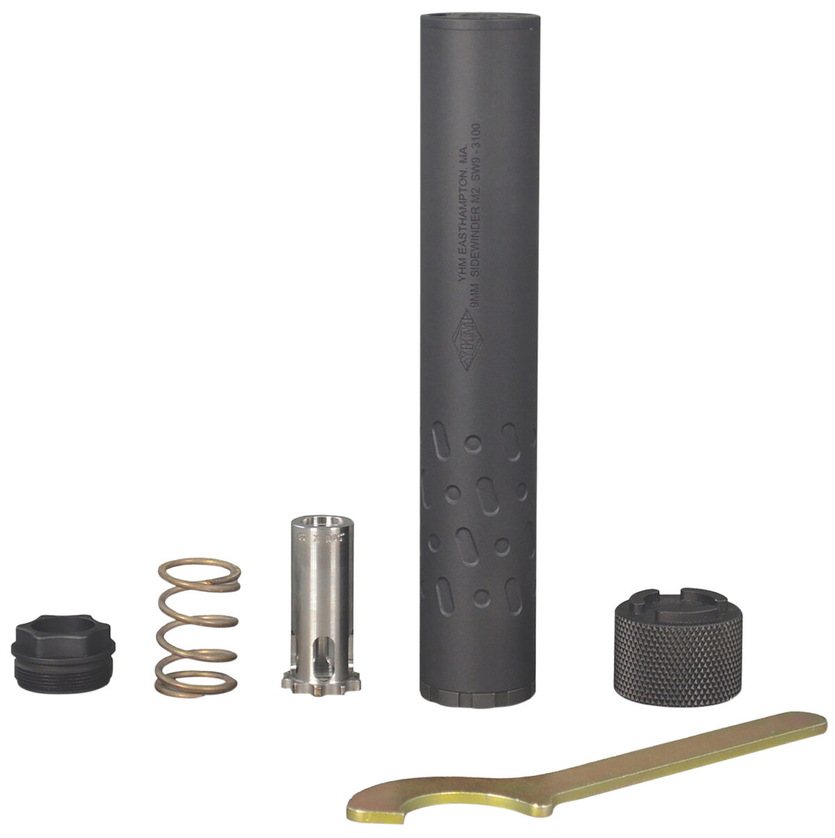 Yankee Hill 206528 Sidewinder M2 9mm Luger 1.375" Black Stainless Steel Aluminum 1/2"-28 tpi 1 154277