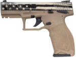 Taurus 1TX2214110USD TX22 Full Size Frame 22 LR 10+1 4.10" Black Steel Threaded Barrel, Black Distressed US Flag Cerakote Serrated Slide, FDE w/Black Controls Polymer Frame w/Picatinny Rail 2 154816