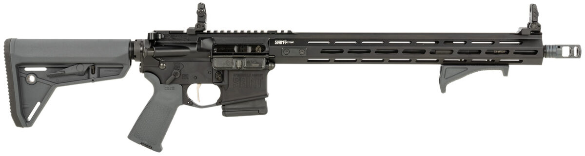 Springfield Armory STV916556YPLC SAINT Victor 5.56x45mm NATO 10+1 16", Black Rec, Gray Magpul SL Stock & Grip, Flip-Up Sights, Includes Magpul Angled Grip 1 155605